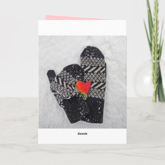 Zwei Handschuhe Liebe in der glücklichen Karte (Rückseite)