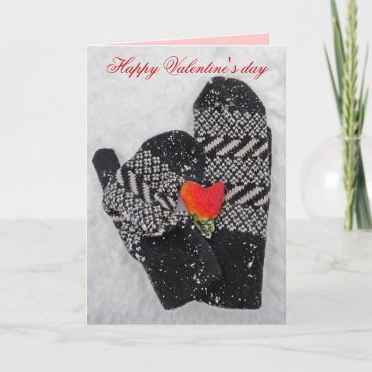 Zwei Handschuhe Liebe in der glücklichen Karte (Vorderseite)