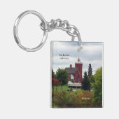 Zwei Harbour Lighthouse & Boat Acrylketten Schlüsselanhänger (Vorderseite links)