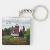 Zwei Harbour Lighthouse & Boat Acrylketten Schlüsselanhänger (Rückseite)