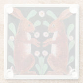 Zwei Hasen von William Bell Scott Glasuntersetzer (Rückseite)