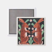 Zwei Hasen von William Bell Scott Magnet (Vorderseite/Rückseite)