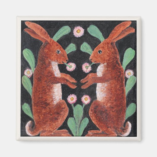 Zwei Hasen von William Bell Scott Magnet (Vorne)