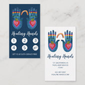 Zwei Healing-Hände Regenbogenfarbe 5 Treuekarte (Vorne/Hinten)