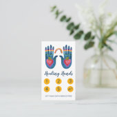 Zwei Healing-Hände Regenbogenfarbe 5 Treuekarte (Stehend Vorderseite)