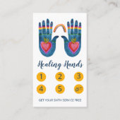 Zwei Healing-Hände Regenbogenfarbe 5 Treuekarte (Vorderseite)