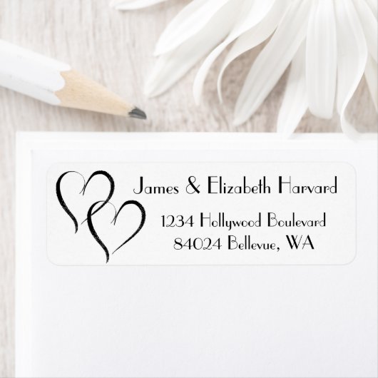 Zwei Heart Address Labels (Insitu)