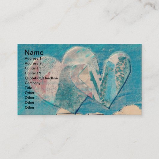 Zwei Heart-Collage Visitenkarte (Vorderseite)
