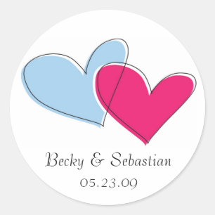 Zwei Hearts-Aufkleber Runder Aufkleber