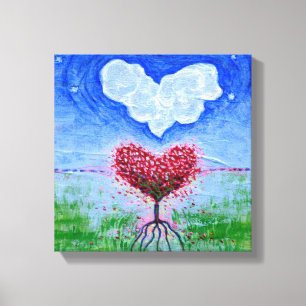Zwei Hearts Surrealistische Kunst Leinwanddruck