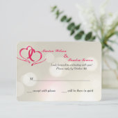 Zwei Hearts United Response Cards Einladung (Stehend Vorderseite)