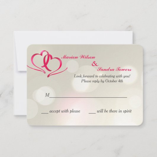 Zwei Hearts United Response Cards Einladung (Vorderseite)