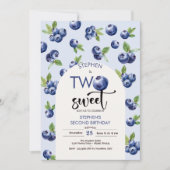 Zwei Heidelbeeren-Kindergeburtstag Einladung (Vorderseite)