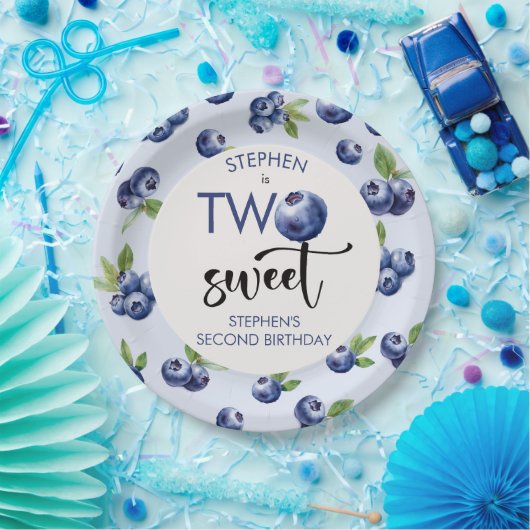 Zwei Heidelbeeren-Kindergeburtstag Pappteller (Party)