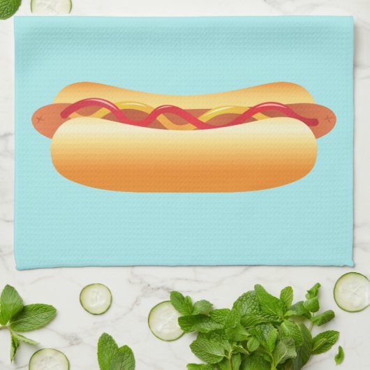 Zwei heiße Hunde Handtuch (Gefaltet)