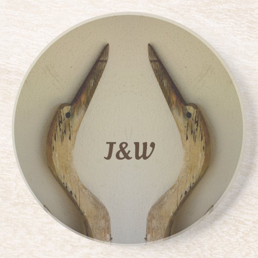 Zwei Helden Rustikaler Küstengewebter Naturstein Getränkeuntersetzer (Vorne)