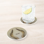 Zwei Helden Rustikaler Küstengewebter Naturstein Getränkeuntersetzer (Seite)