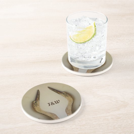 Zwei Helden Rustikaler Küstengewebter Naturstein Getränkeuntersetzer (Seite)