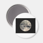 zwei Helikopter, die von Vollmond gestochen wurden Magnet (Vorderseite/Rückseite)
