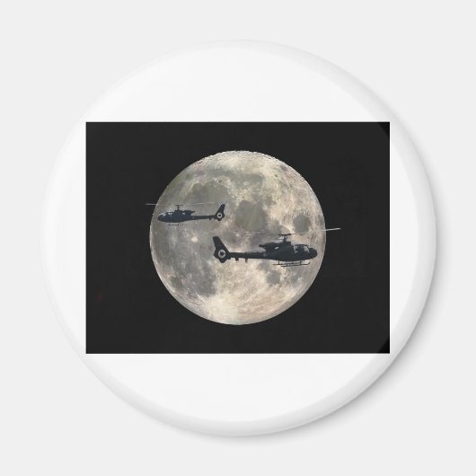 zwei Helikopter, die von Vollmond gestochen wurden Magnet (Vorne)