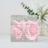 Zwei hellrosa Rose Blume Einladung (Stehend Vorderseite)