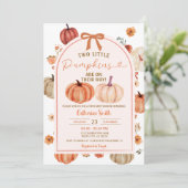 Zwei Herbst Boho Kürbisweine Babydusche Einladung (Stehend Vorderseite)
