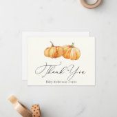 Zwei Herbstkürme - Danke Note Card Mitteilungskarte (Vorderseite/Rückseite Beispiel)