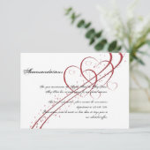 Zwei Herz als eine Beilage Begleitkarte (Stehend Vorderseite)