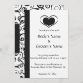 Zwei Herz Blumenhochzeit Einladung (Vorne/Hinten)