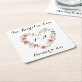 Zwei Herz eine Liebe rosa Creme Rose Rechteckiger Pappuntersetzer (angewinkelt)