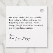 Zwei Herz eine Liebe Rosa Creme Rose Willkommen Geschenkanhänger (Rückseite)