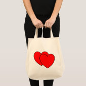 Zwei Herz große Tote-Tasche Tragetasche (Vorderseite (Produkt))