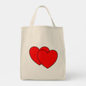 Zwei Herz große Tote-Tasche Tragetasche (Rückseite)