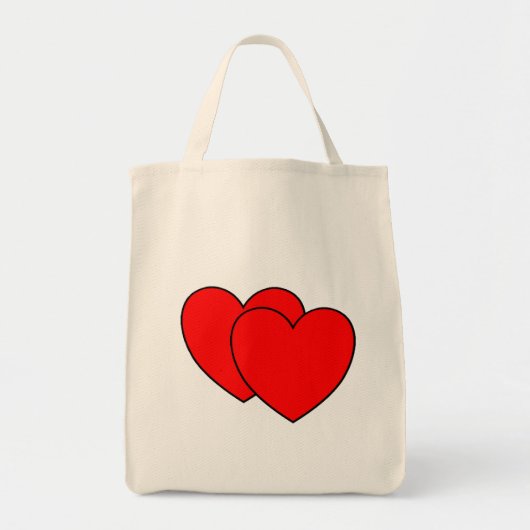 Zwei Herz große Tote-Tasche Tragetasche (Vorne)