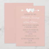 Zwei Herz Hochzeit Einladung (Vorne/Hinten)