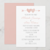 Zwei Herz Hochzeit Einladung (Vorne/Hinten)