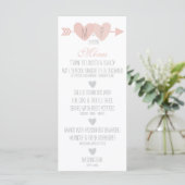 Zwei Herz Hochzeit Menükarte (Stehend Vorderseite)