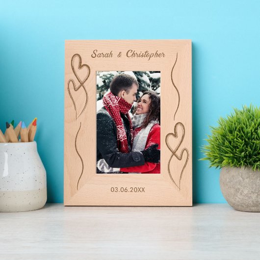 Zwei-Herz-Jubiläum-Paar Geätzte Rahmen