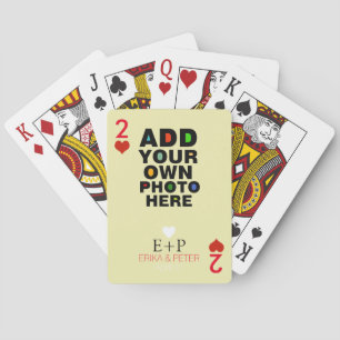 Zwei Herz-Liebe Hochzeit Foto Spielkarten