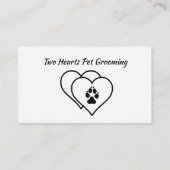 Zwei Herz Liebe Tiere Haustiere Geschäft Visitenkarte (Rückseite)