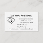 Zwei Herz Liebe Tiere Haustiere Geschäft Visitenkarte (Vorderseite)
