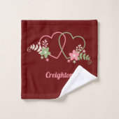 Zwei Herz liebt Design Badetücher Set (Waschlappen)