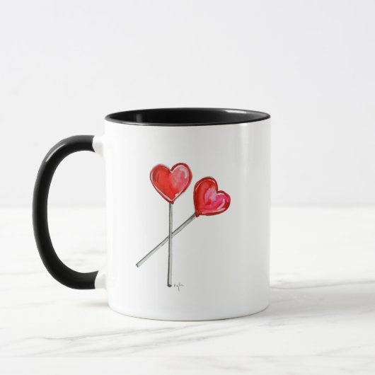 Zwei Herz Lollies Tasse (Links)