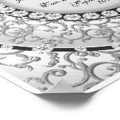 Zwei Herz-Monogramm-Hochzeitmuster Poster (Ecke)