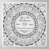 Zwei Herz-Monogramm-Hochzeitmuster Poster (Vorne)