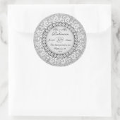 Zwei Herz-Monogramm-Hochzeitmuster Runder Aufkleber (Tasche)