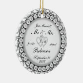 Zwei Herz-Monogramm-Hochzeits-Muster Keramikornament (Rechts)