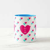 Zwei Herz-Muster Zweifarbige Tasse (Mittel)