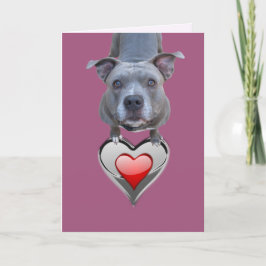 Zwei Herz-Pitbull-Tageskarte Feiertagskarte