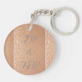 Zwei Herz-Rosen-Gold personalisiert Schlüsselanhänger (Rückseite)